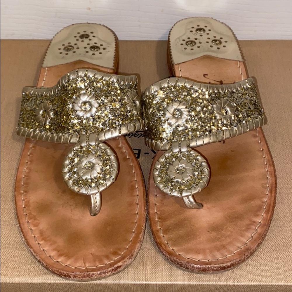 Limited edition Gold glittery Jack Rogers